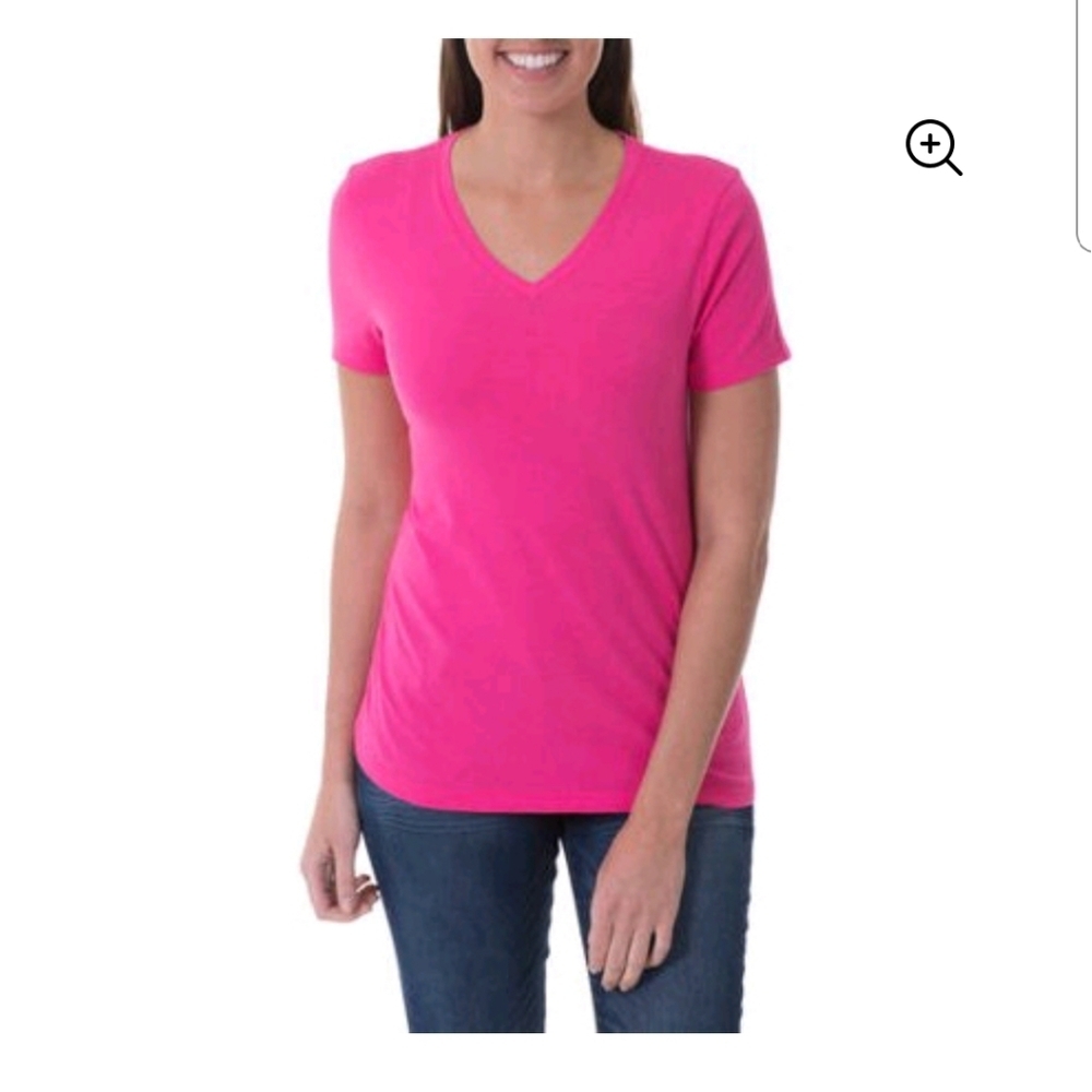 Faded Glory Short Sleeve V-Neck Tee L (12-14)